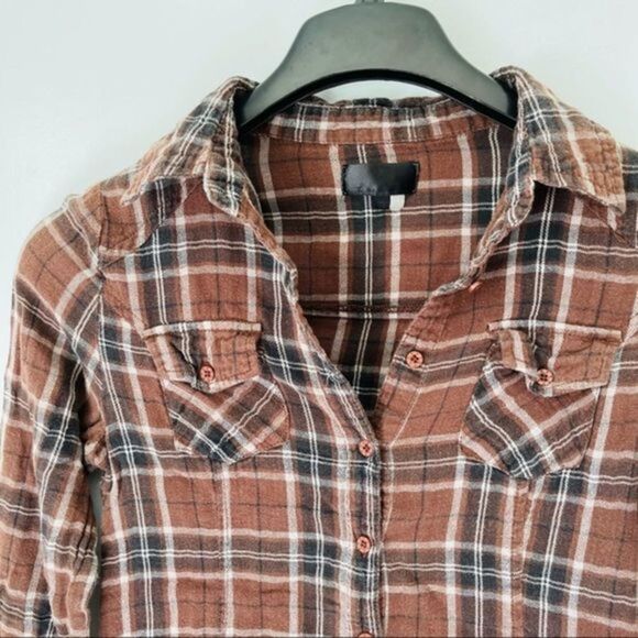 Brown Plaid Button Down Shirt - Picture 5 of 6